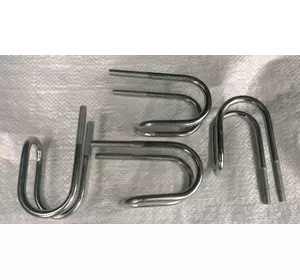 Хомут u-образный двойного гиба для крепления труб d8 мм, D1 42 мм, D2 76 мм Хомут u-образный двойного гиба для крепления труб d8 мм, D1 42 мм, D2 76 мм