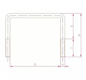 Хомут П-образный d12 мм для квадратной трубы 90х90 Хомут П-образный d12 мм для квадратной трубы 90х90